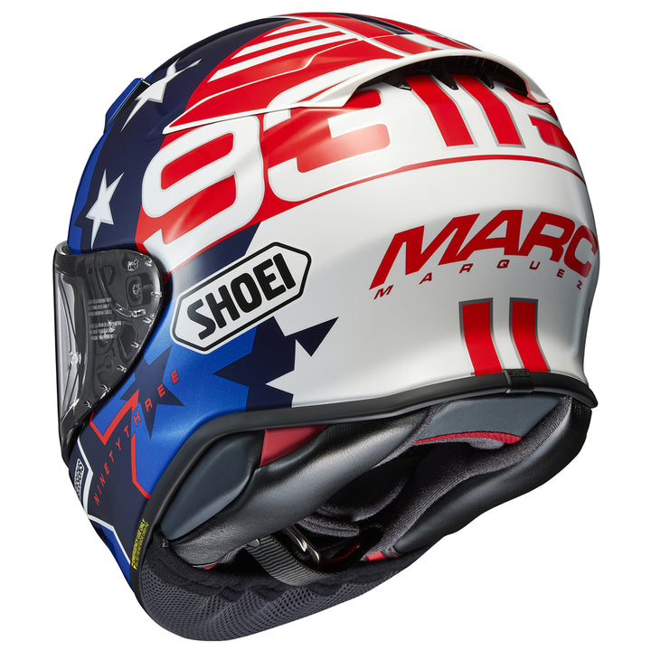 Shoei RF-1400 Marquez American Spirit Helmet TC-10 - Rear Side View