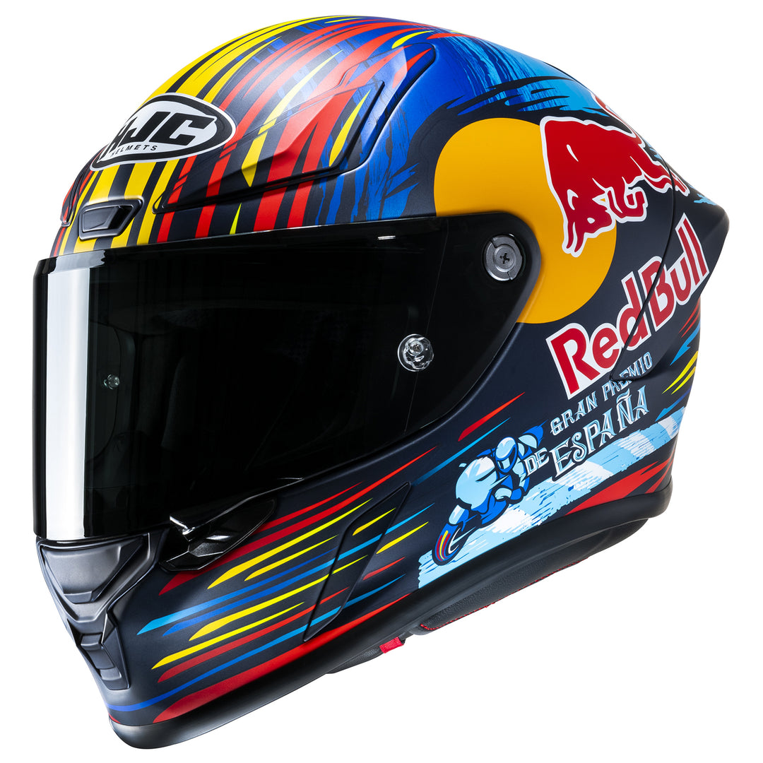 HJC RPHA 1N Jerez Red Bull Helmet MC-21SF - Front Left Side View