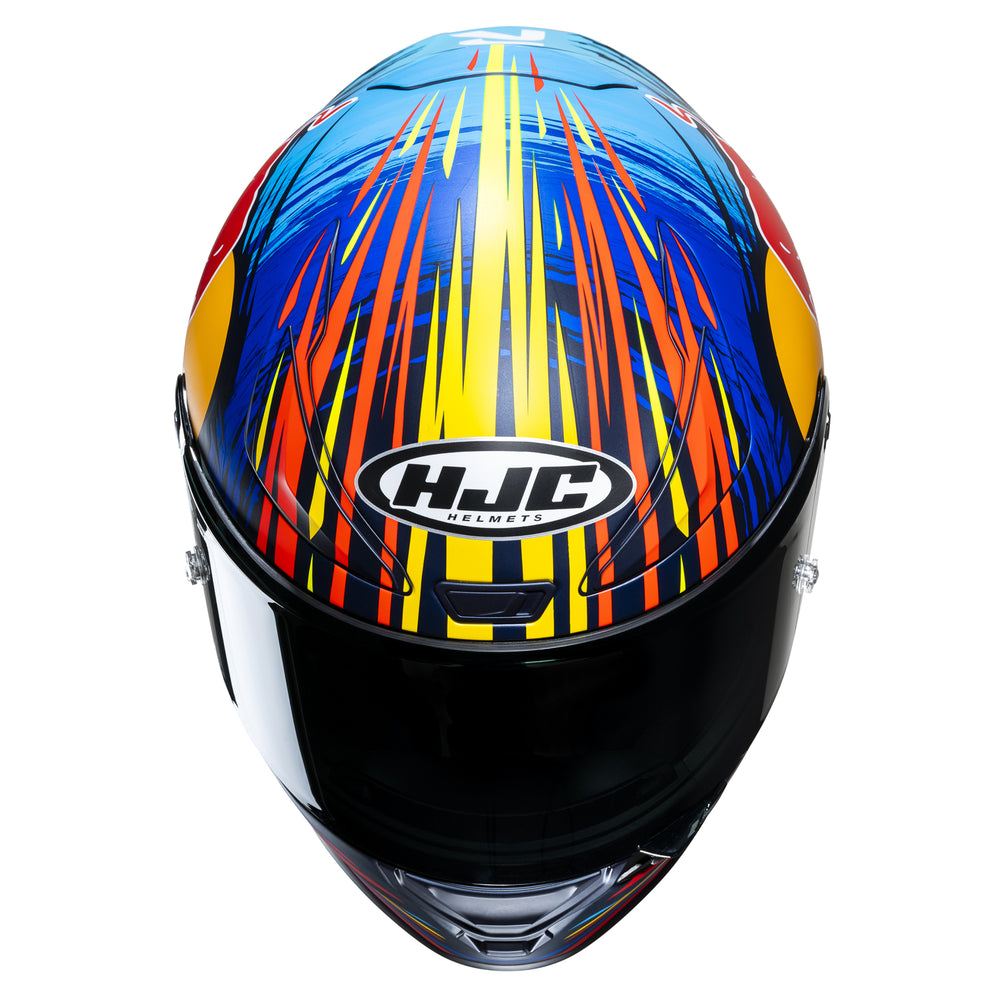 HJC RPHA 1N Jerez Red Bull Helmet MC-21SF - Top Front View