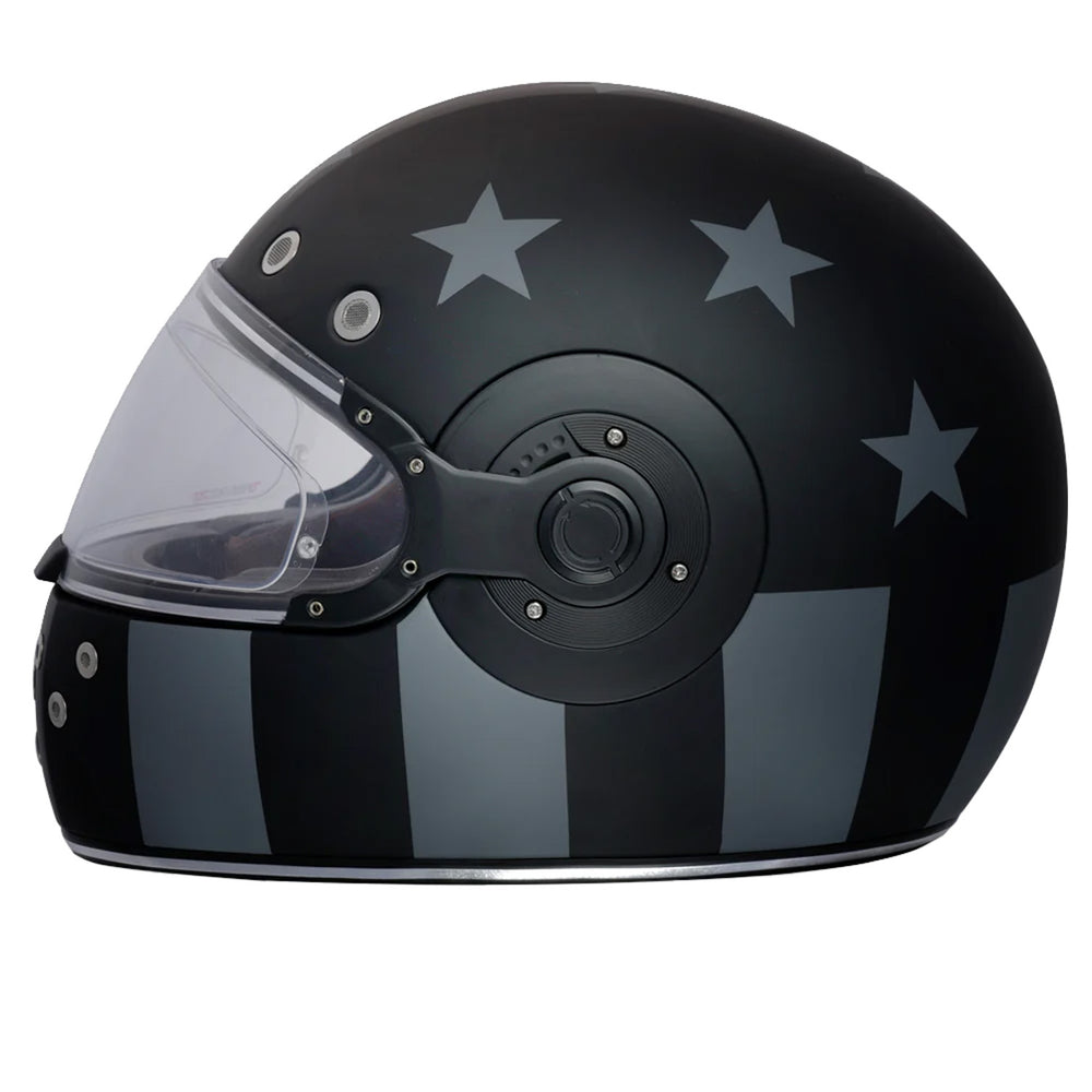 Daytona Helmets D.O.T. Retro Helmet - Captain America Stealth - Left Side View