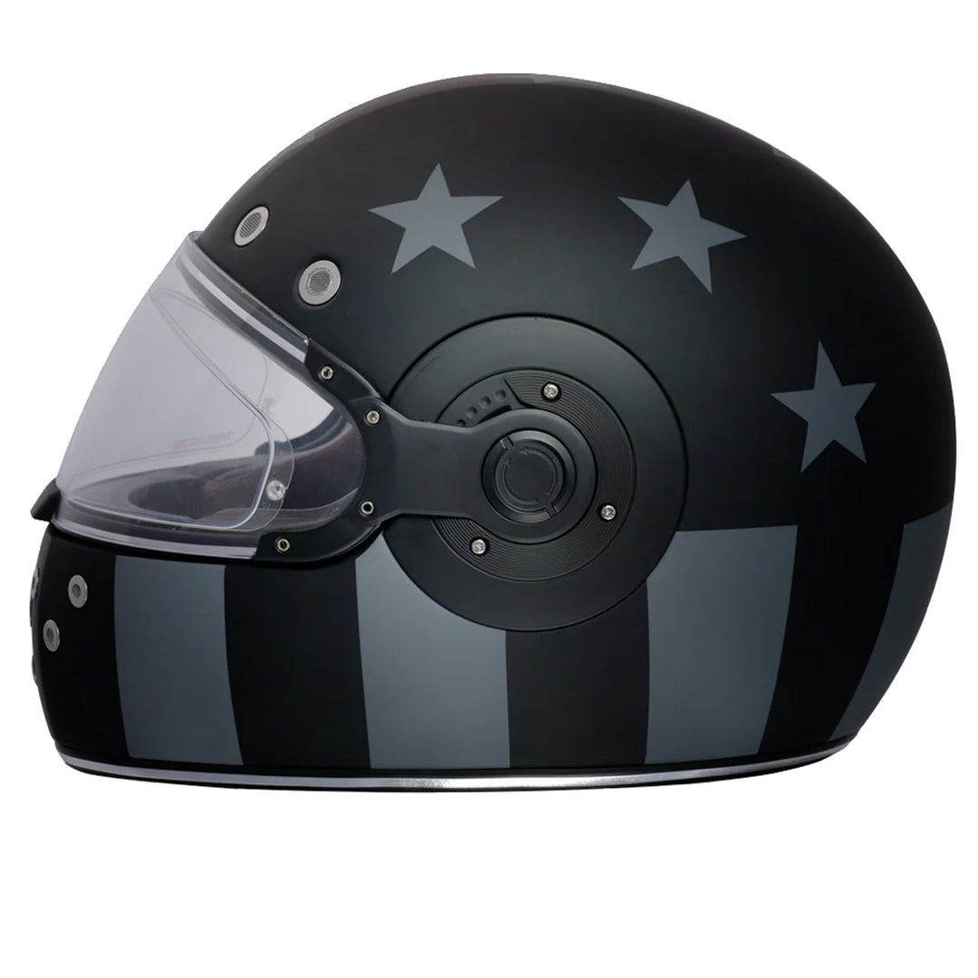 Daytona Helmets D.O.T. Retro Helmet - Captain America Stealth - Left Side View