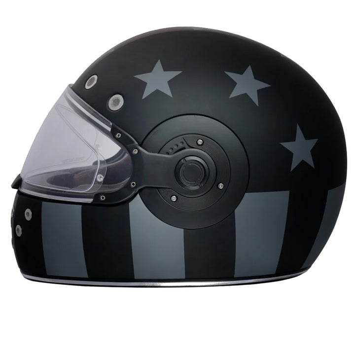 Daytona Helmets D.O.T. Retro Helmet - Captain America Stealth - Left Side View