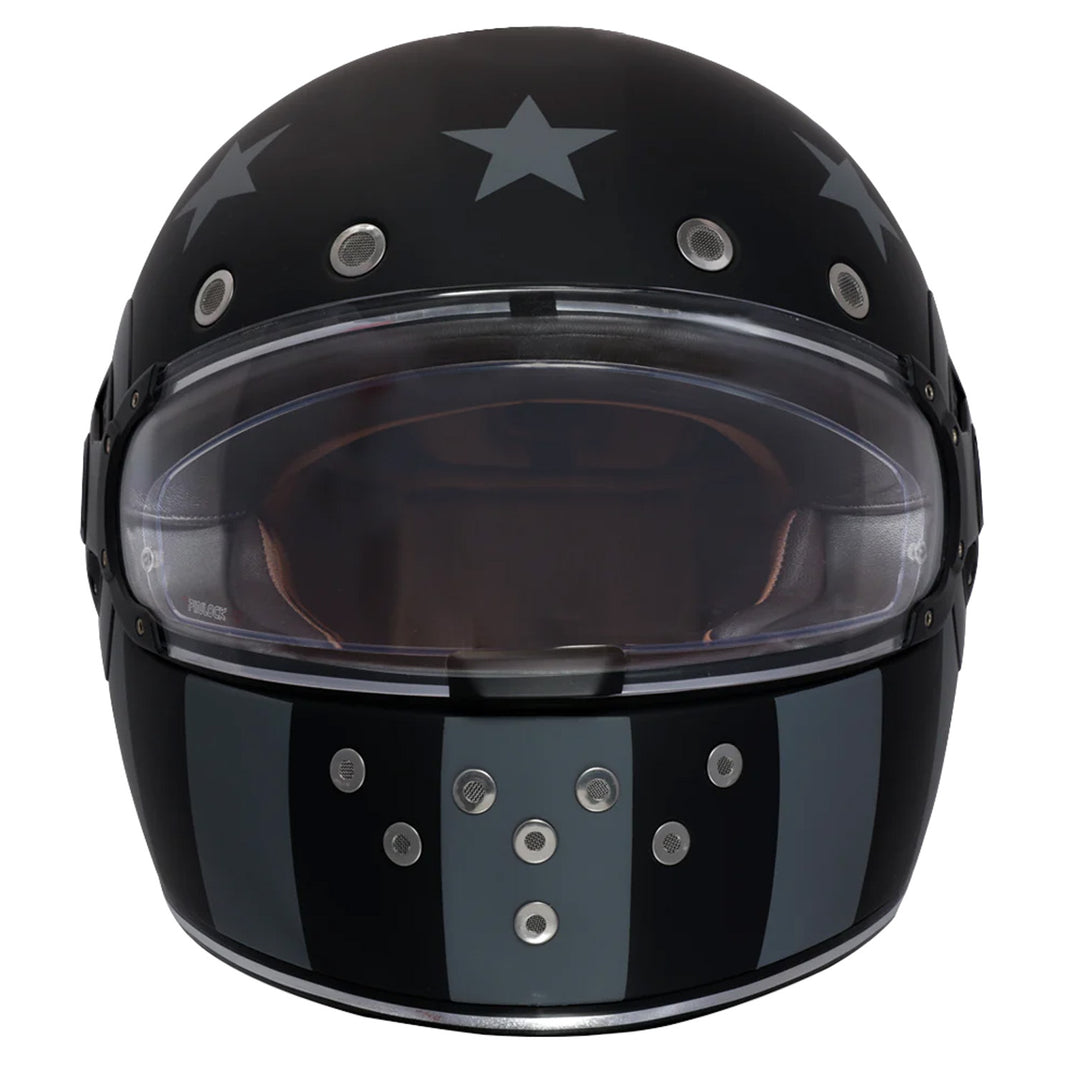 Daytona Helmets D.O.T. Retro Helmet - Captain America Stealth - Front View
