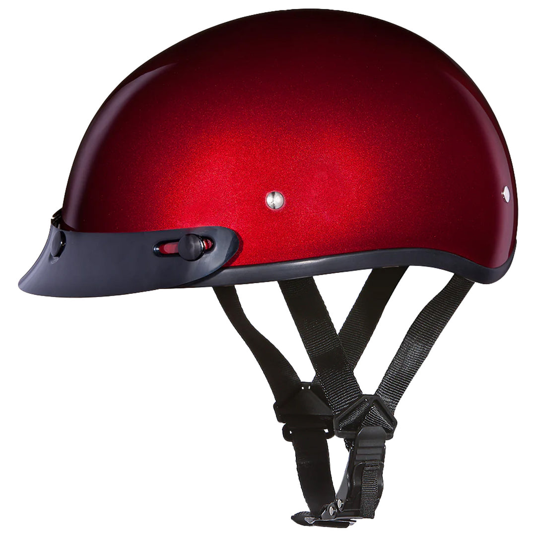 Daytona Helmets D.O.T. Skull Cap Black Cherry - Front Left Side View