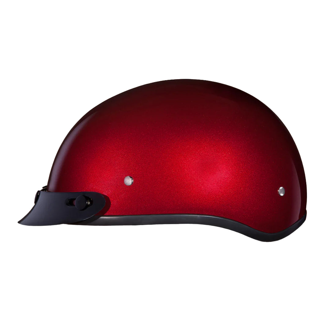 Daytona Helmets D.O.T. Skull Cap Black Cherry - Left Side View