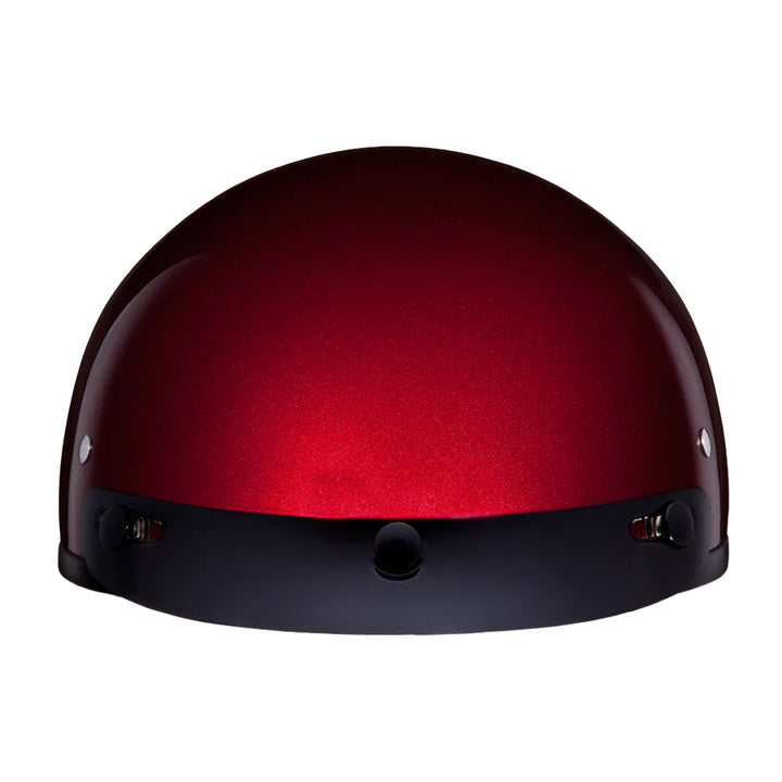 Daytona Helmets D.O.T. Skull Cap Black Cherry - Front View