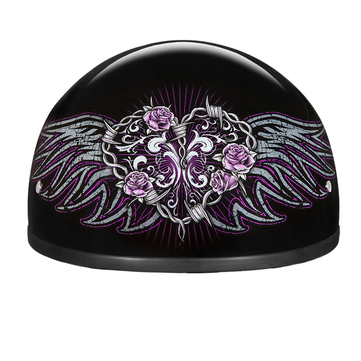 Daytona Helmets D.O.T. Skull Cap - Barbed Wire Heart - Front View