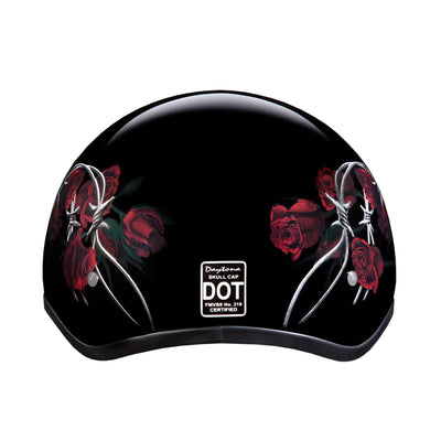 Daytona Helmets D.O.T. Skull Cap - Barbed Roses