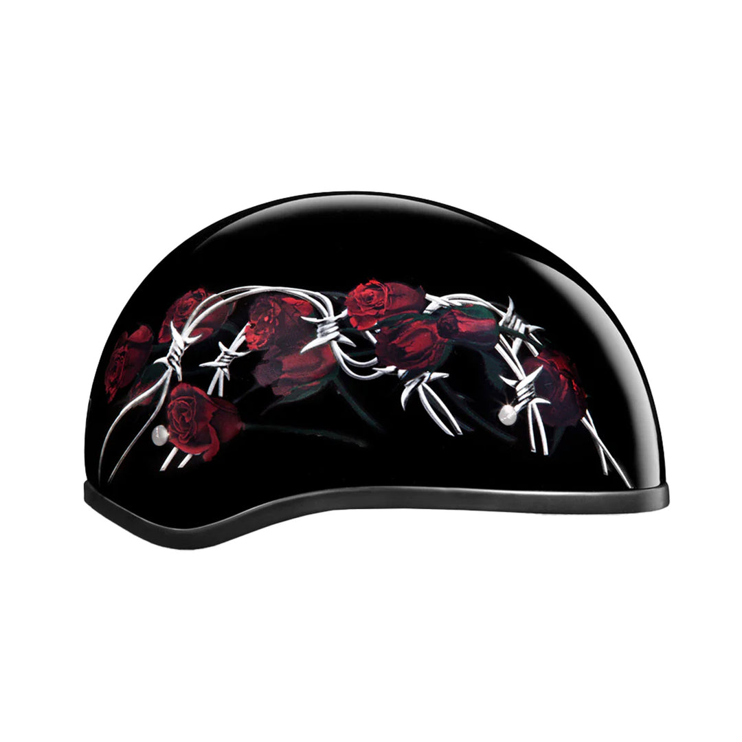 Daytona Helmets D.O.T. Skull Cap - Barbed Roses - Right Side View