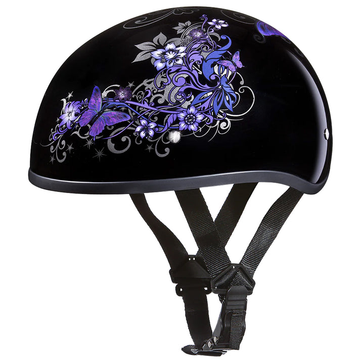 Daytona Helmets D.O.T. Skull Cap - Butterfly - Front Left Side View