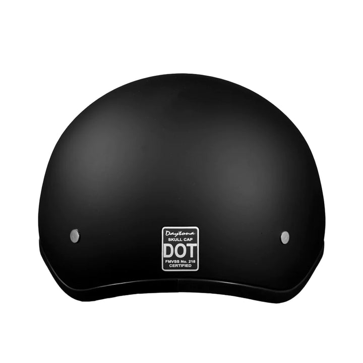 Daytona Helmets D.O.T. Skull Cap Dull Black - Rear View