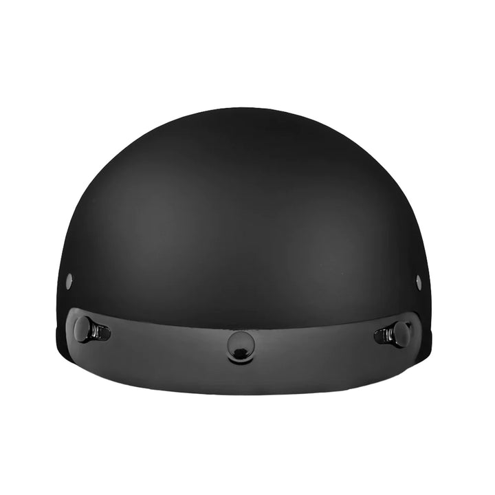 Daytona Helmets D.O.T. Skull Cap Dull Black - Front View