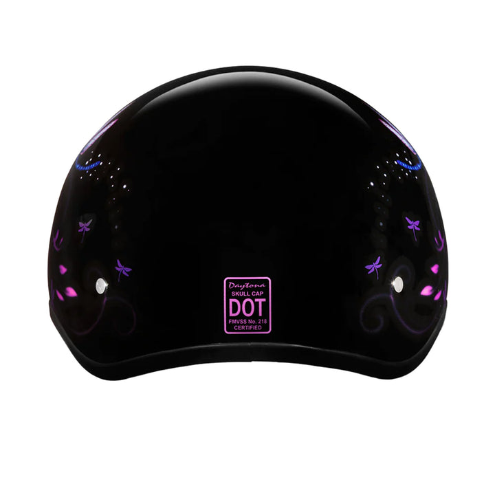 Daytona Helmets D.O.T. Skull Cap - Dragonfly - Rear View