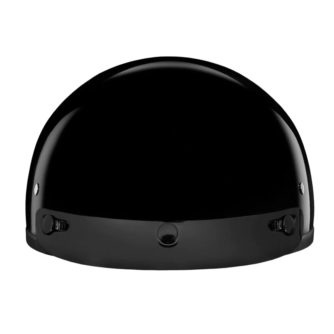 Daytona Helmets D.O.T. Skull Cap Gloss Black - Front View