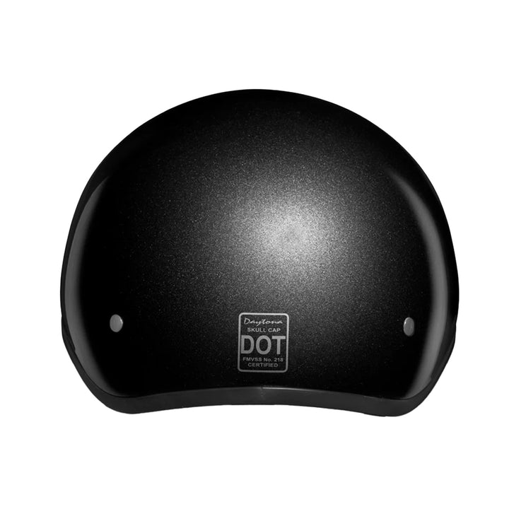 Daytona Helmets D.O.T. Skull Cap Gunmetal Grey Metallic - Rear View