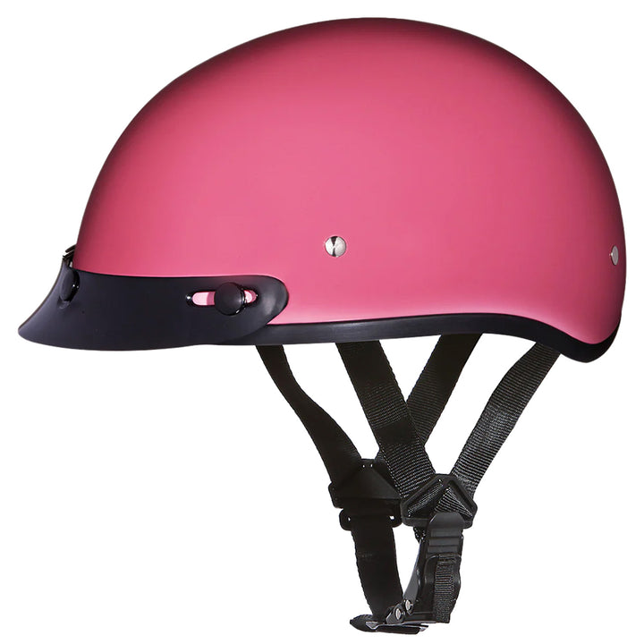 Daytona Helmets D.O.T. Skull Cap Gloss Pink - Front Left Side View