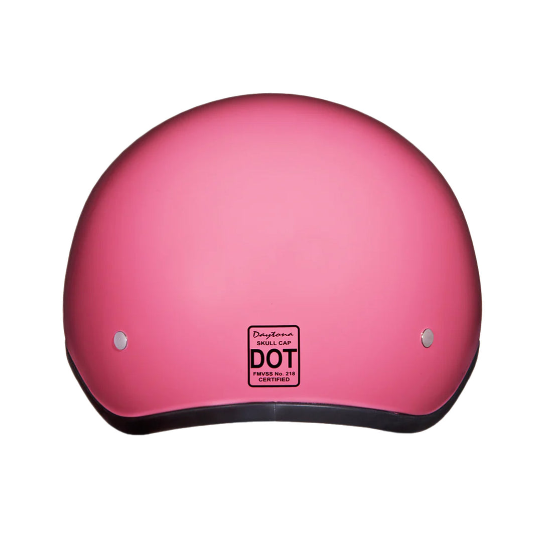 Daytona Helmets D.O.T. Skull Cap Gloss Pink - Rear View