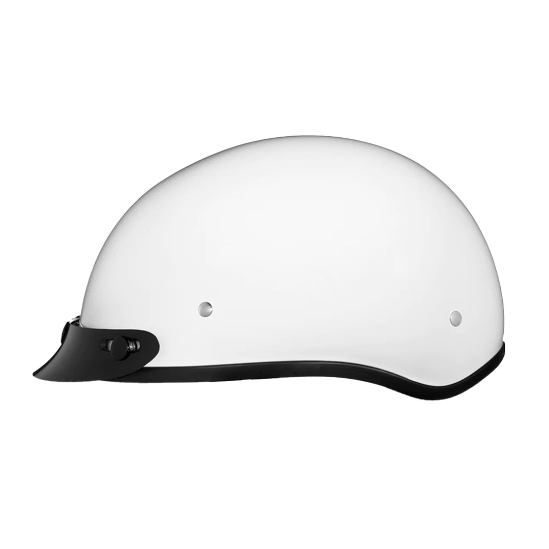 Daytona Helmets D.O.T. Skull Cap Gloss White - Left Side View