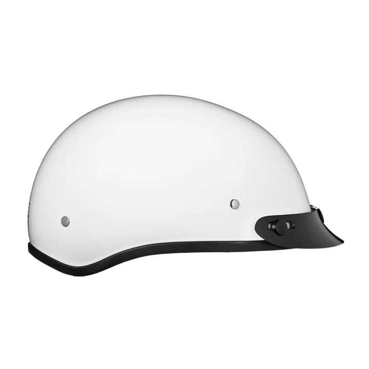 Daytona Helmets D.O.T. Skull Cap Gloss White - Right Side View