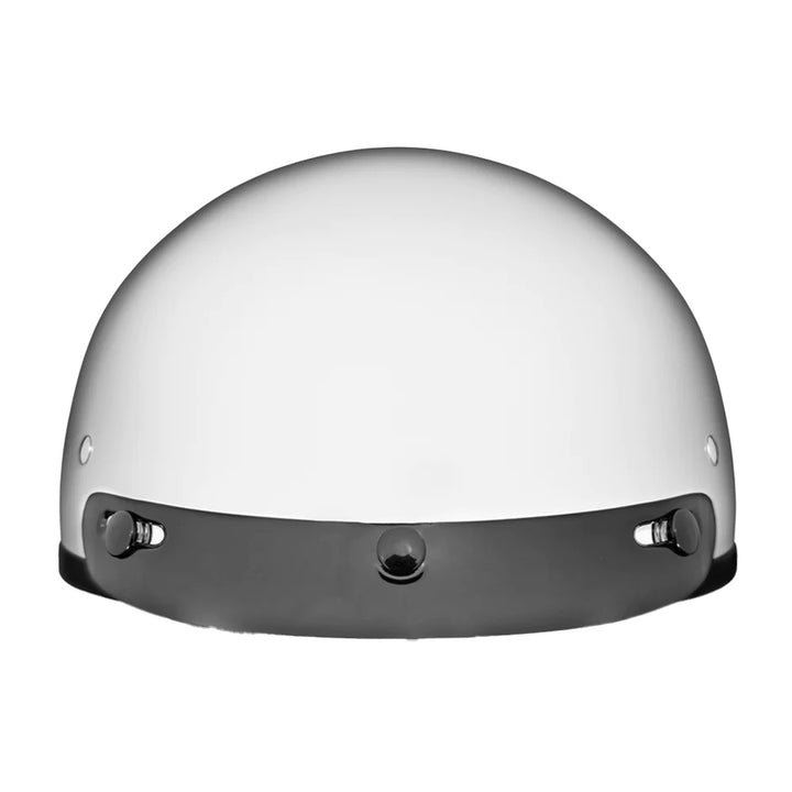 Daytona Helmets D.O.T. Skull Cap Gloss White - Front View