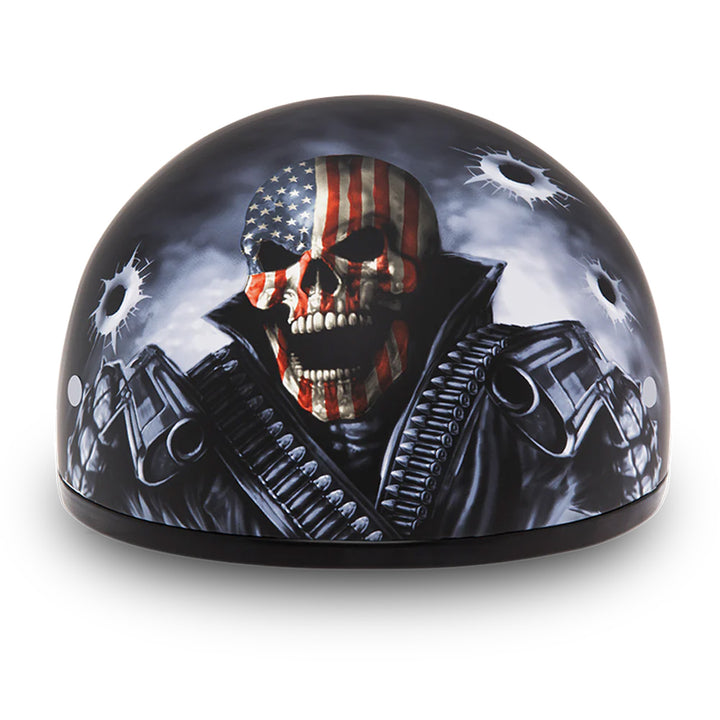 Daytona Helmets D.O.T. Skull Cap - Come Get 'Em - Front View