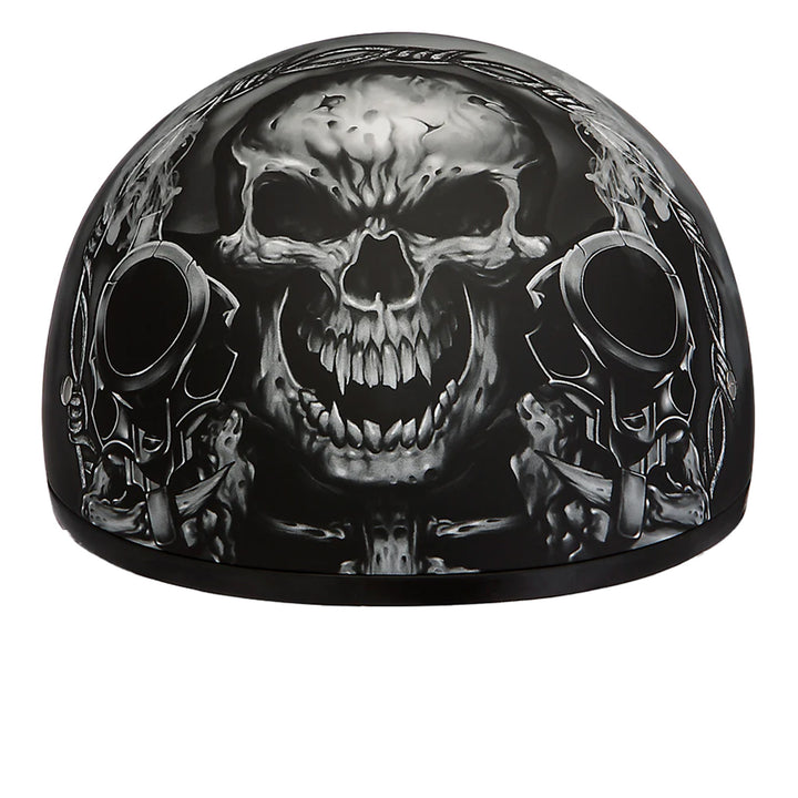 Daytona Helmets D.O.T. Skull Cap - Guns - Front View
