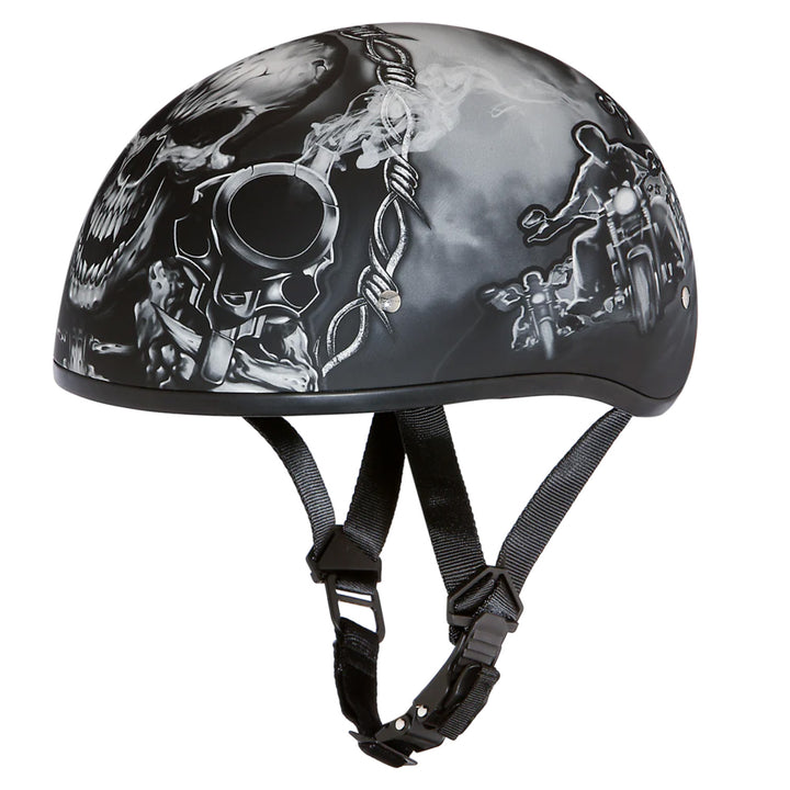 Daytona Helmets D.O.T. Skull Cap - Guns - Front Left Side View