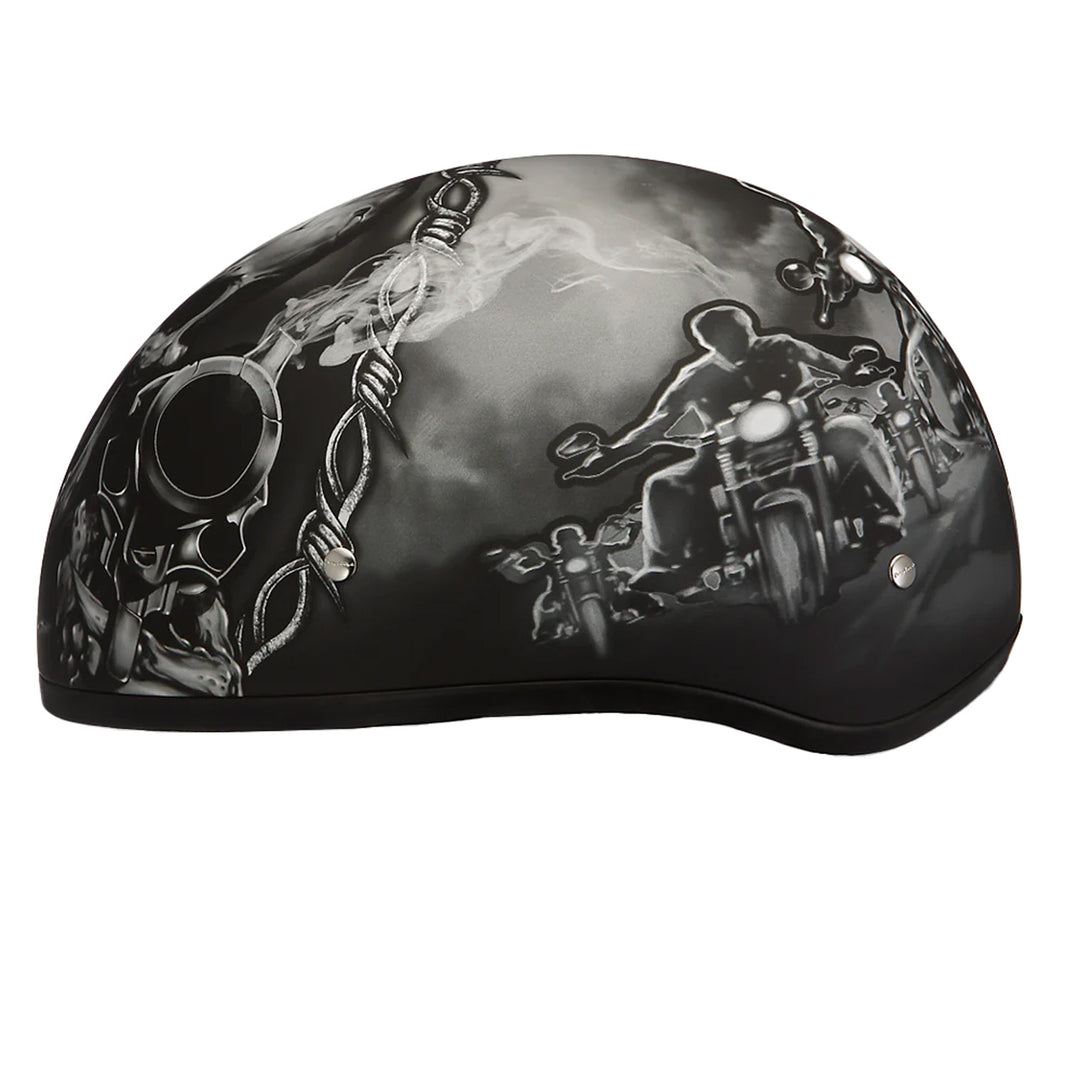 Daytona Helmets D.O.T. Skull Cap - Guns - Left Side View