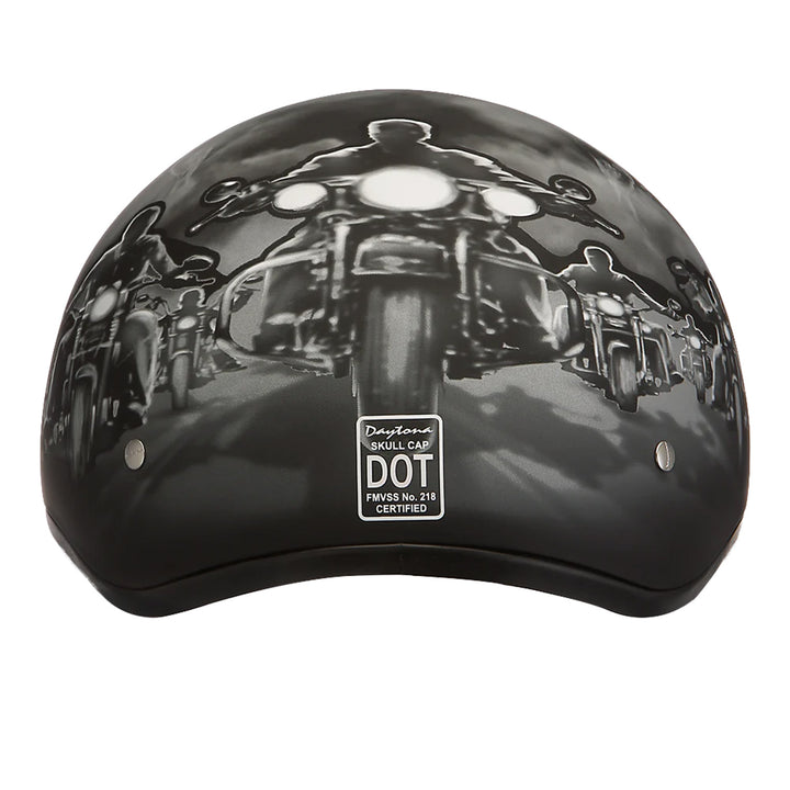 Daytona Helmets D.O.T. Skull Cap - Guns - Rear View