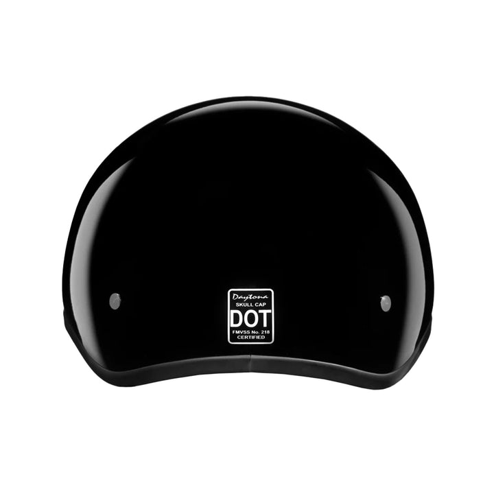 Daytona Helmets D.O.T. Skull Cap Jr Gloss Black - Rear View