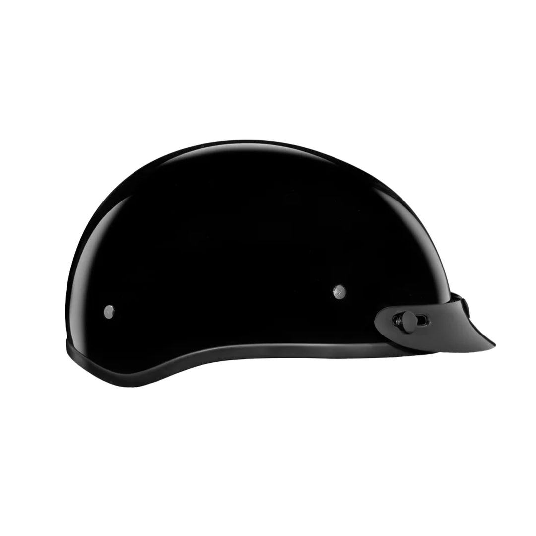 Daytona Helmets D.O.T. Skull Cap Jr Gloss Black - Right Side View