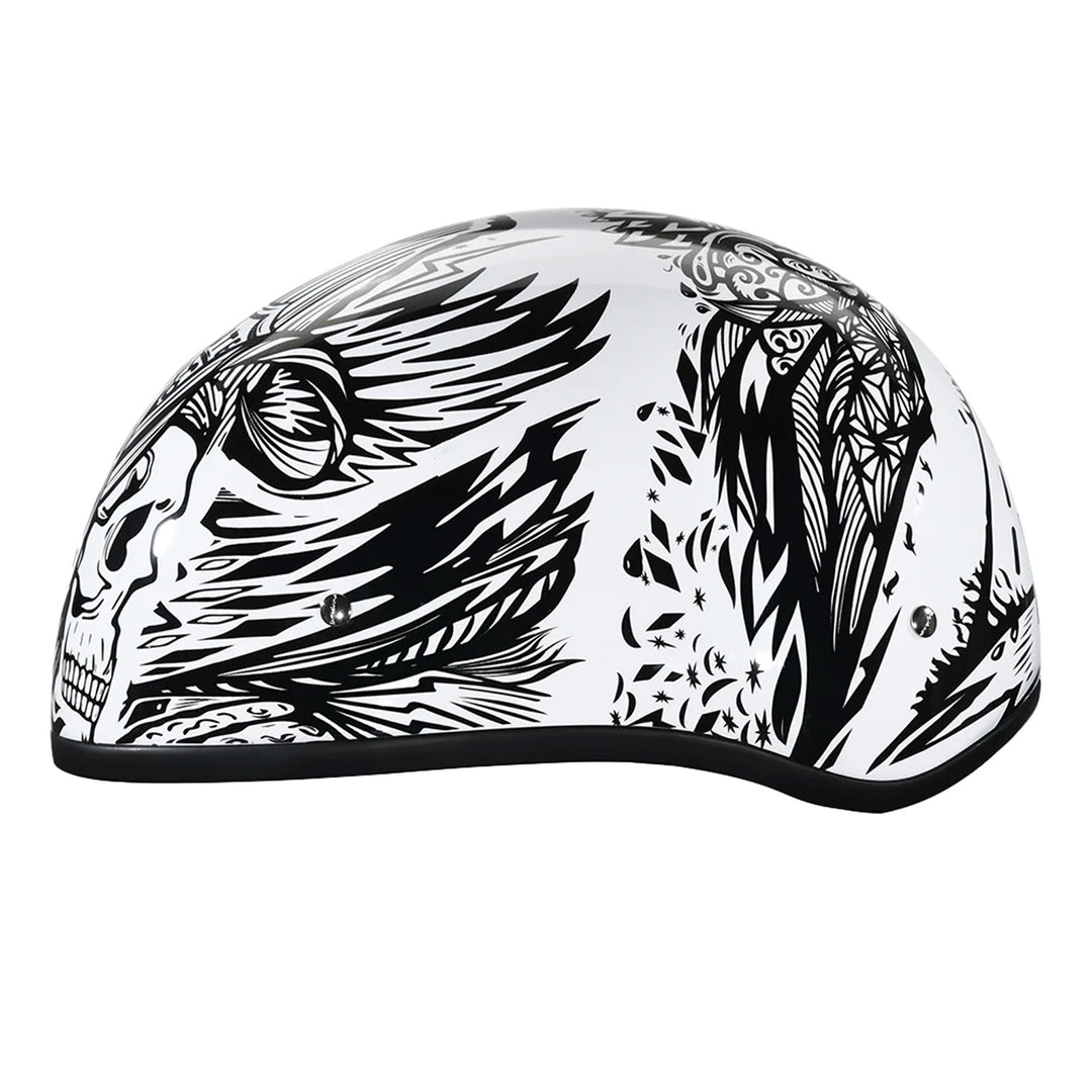 Daytona Helmets D.O.T. Skull Cap - Live Fast - Left Side View
