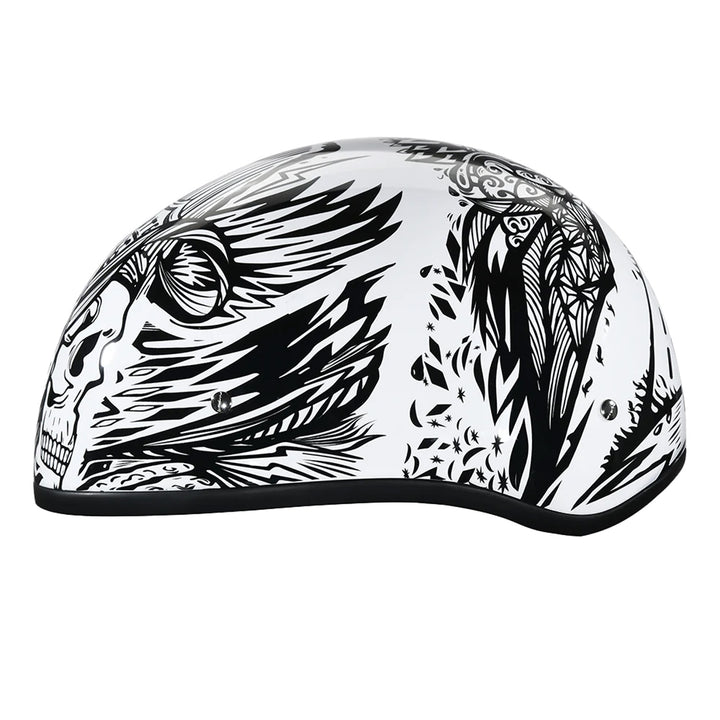 Daytona Helmets D.O.T. Skull Cap - Live Fast - Left Side View