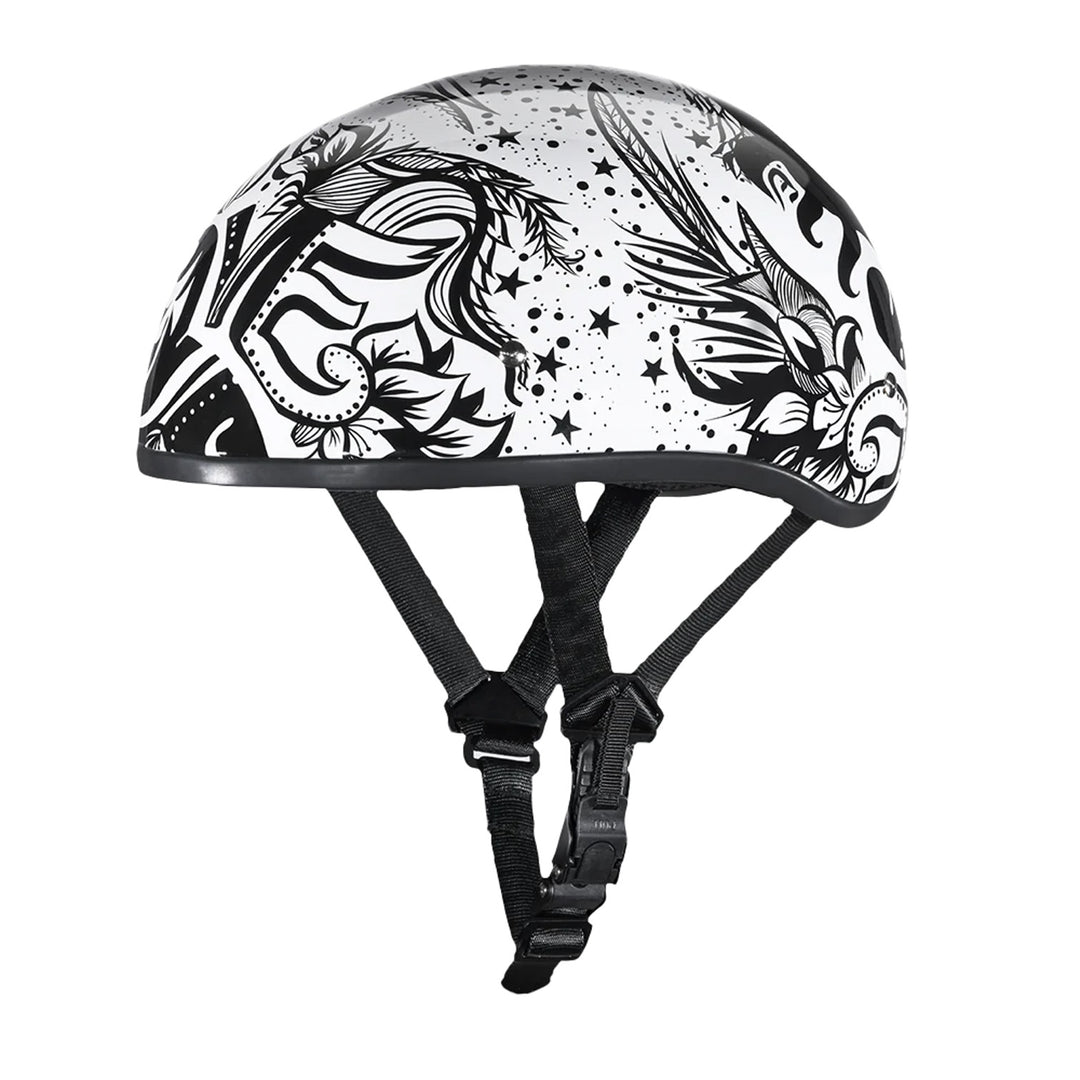 Daytona Helmets D.O.T. Skull Cap - Lovesee - Front Left Side View
