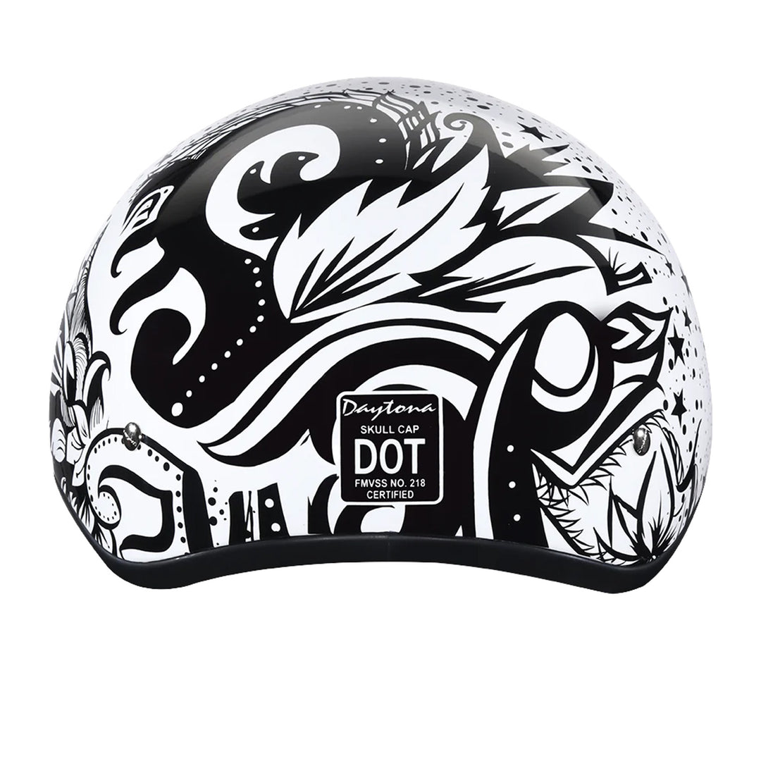 Daytona Helmets D.O.T. Skull Cap - Lovesee - Rear View