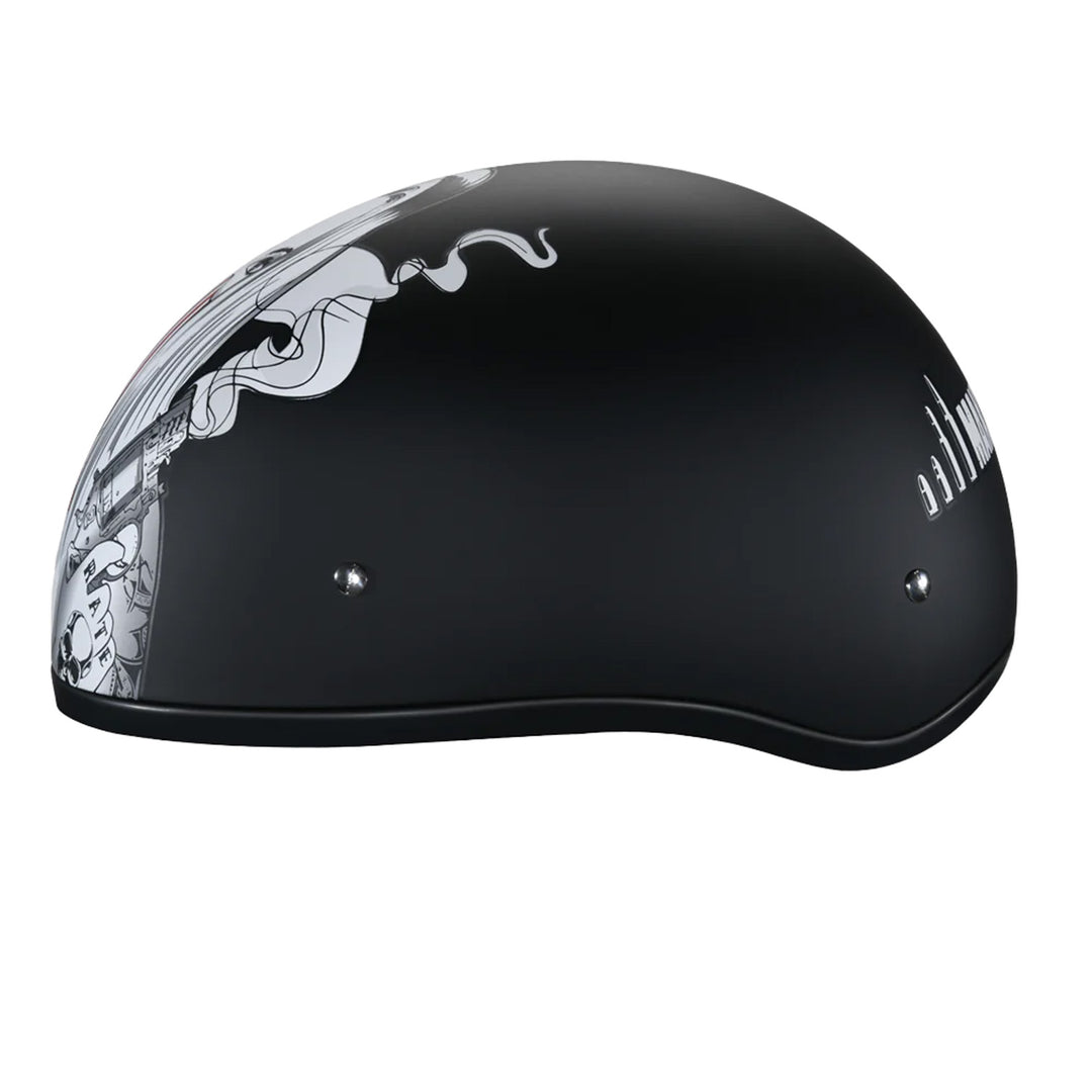 Daytona Helmets D.O.T. Skull Cap - Make 'Em Pay - Left Side View