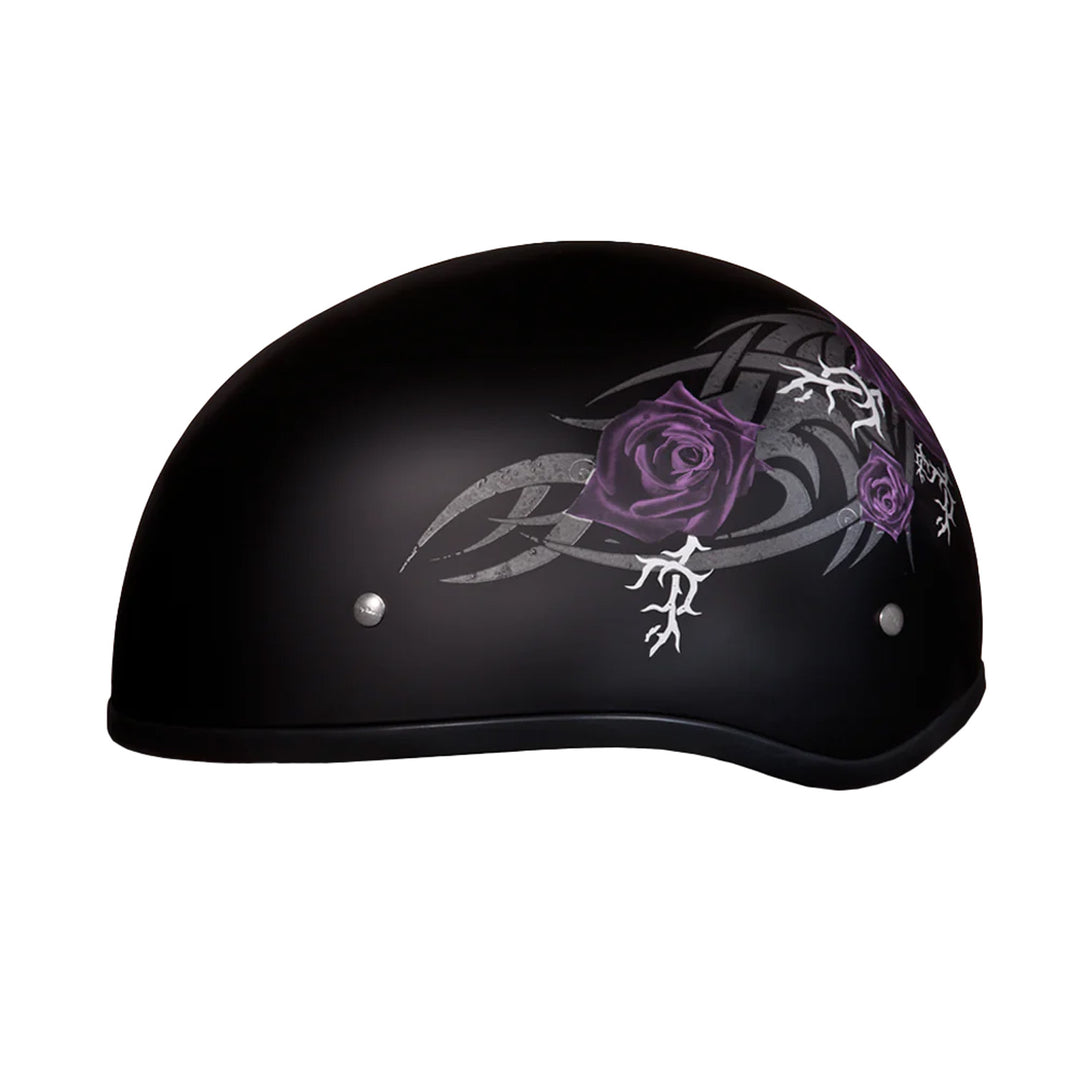 Daytona Helmets D.O.T. Skull Cap - Purple Rose - Left Side View