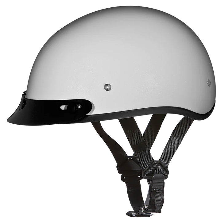 Daytona Helmets D.O.T. Skull Cap Pearl White - Front Left Side View