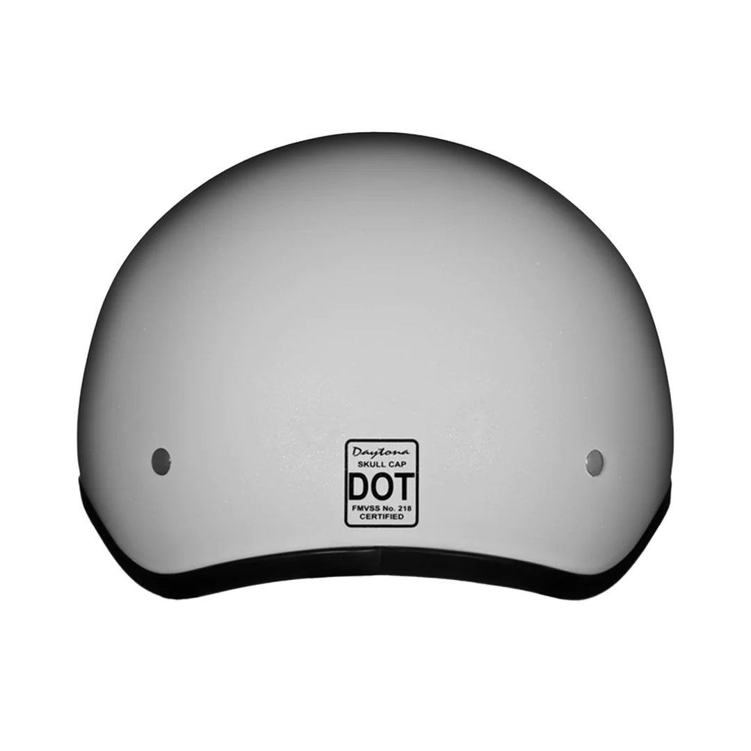 Daytona Helmets D.O.T. Skull Cap Pearl White - Rear View