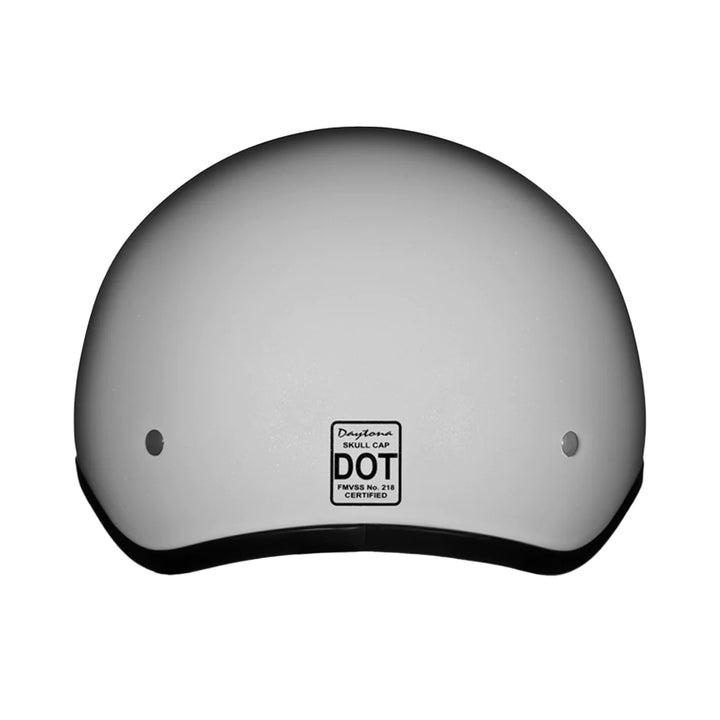 Daytona Helmets D.O.T. Skull Cap Pearl White - Rear View