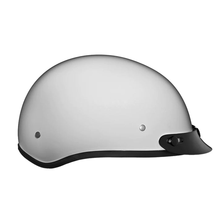 Daytona Helmets D.O.T. Skull Cap Pearl White - Right Side View