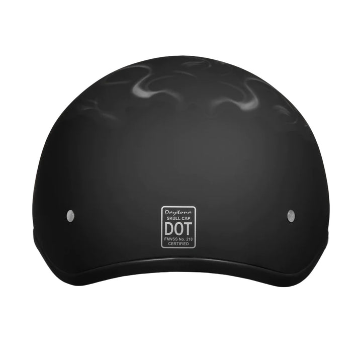 Daytona Helmets D.O.T. Skull Cap - Pistons Skull - Rear View