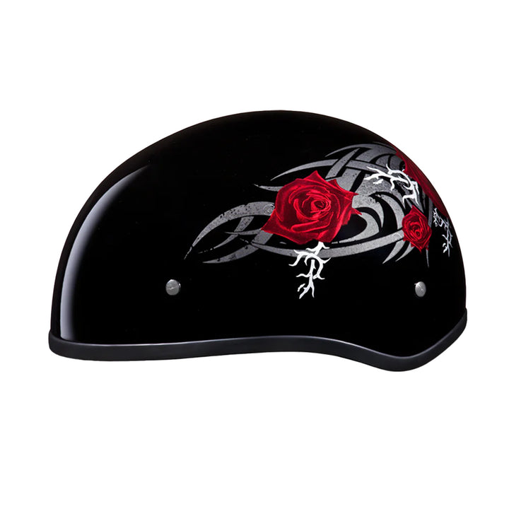 Daytona Helmets D.O.T. Skull Cap - Rose - Left Side View