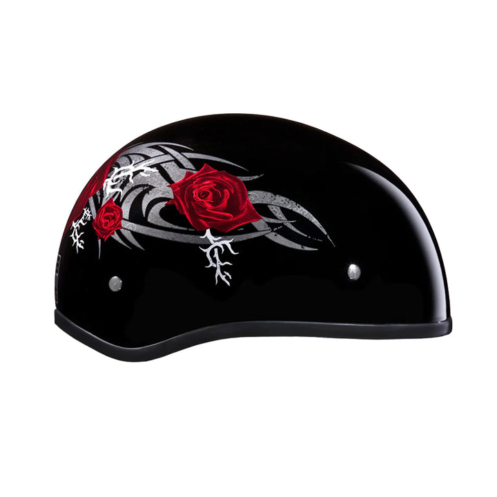 Daytona Helmets D.O.T. Skull Cap - Rose - Right Side View
