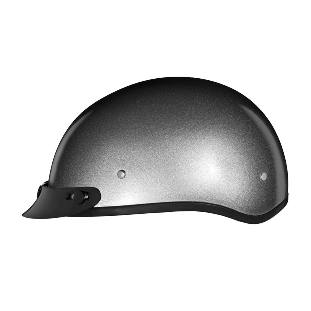 Daytona Helmets D.O.T. Skull Cap Silver Metallic - Left Side View