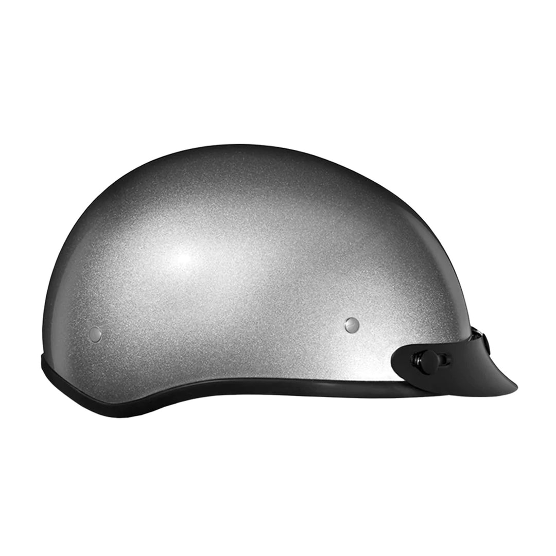 Daytona Helmets D.O.T. Skull Cap Silver Metallic - Right Side View