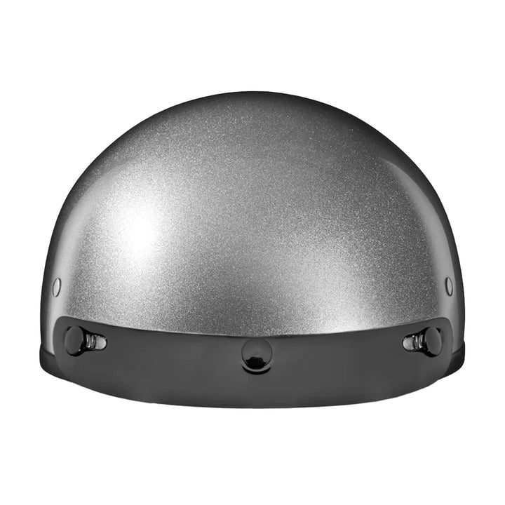 Daytona Helmets D.O.T. Skull Cap Silver Metallic - Front View