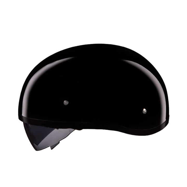 Daytona Helmets D.O.T. Skull Cap w/ Inner Shield Gloss Black - Left Side View