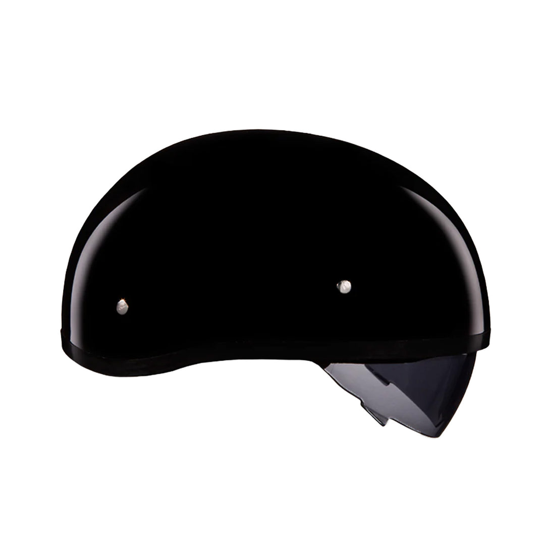 Daytona Helmets D.O.T. Skull Cap w/ Inner Shield Gloss Black - Right Side View