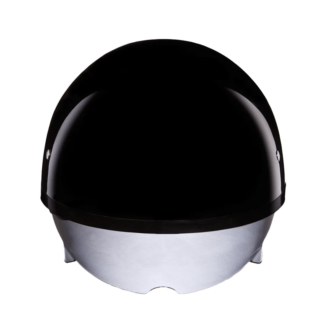 Daytona Helmets D.O.T. Skull Cap w/ Inner Shield Gloss Black - Front View